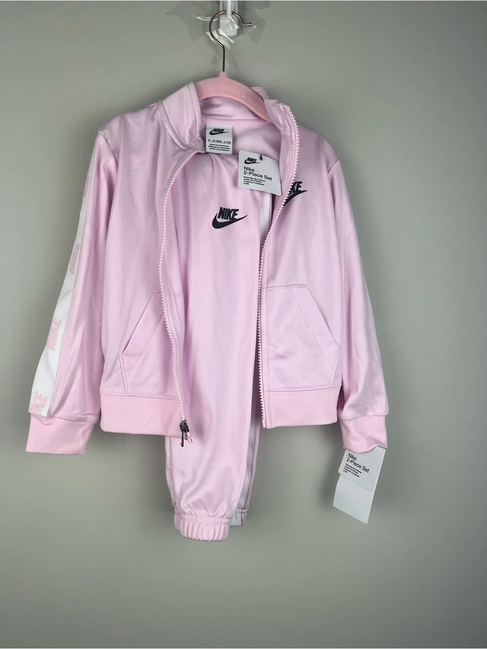 Nike Kids Light Pink Track Jacket and Pants Set